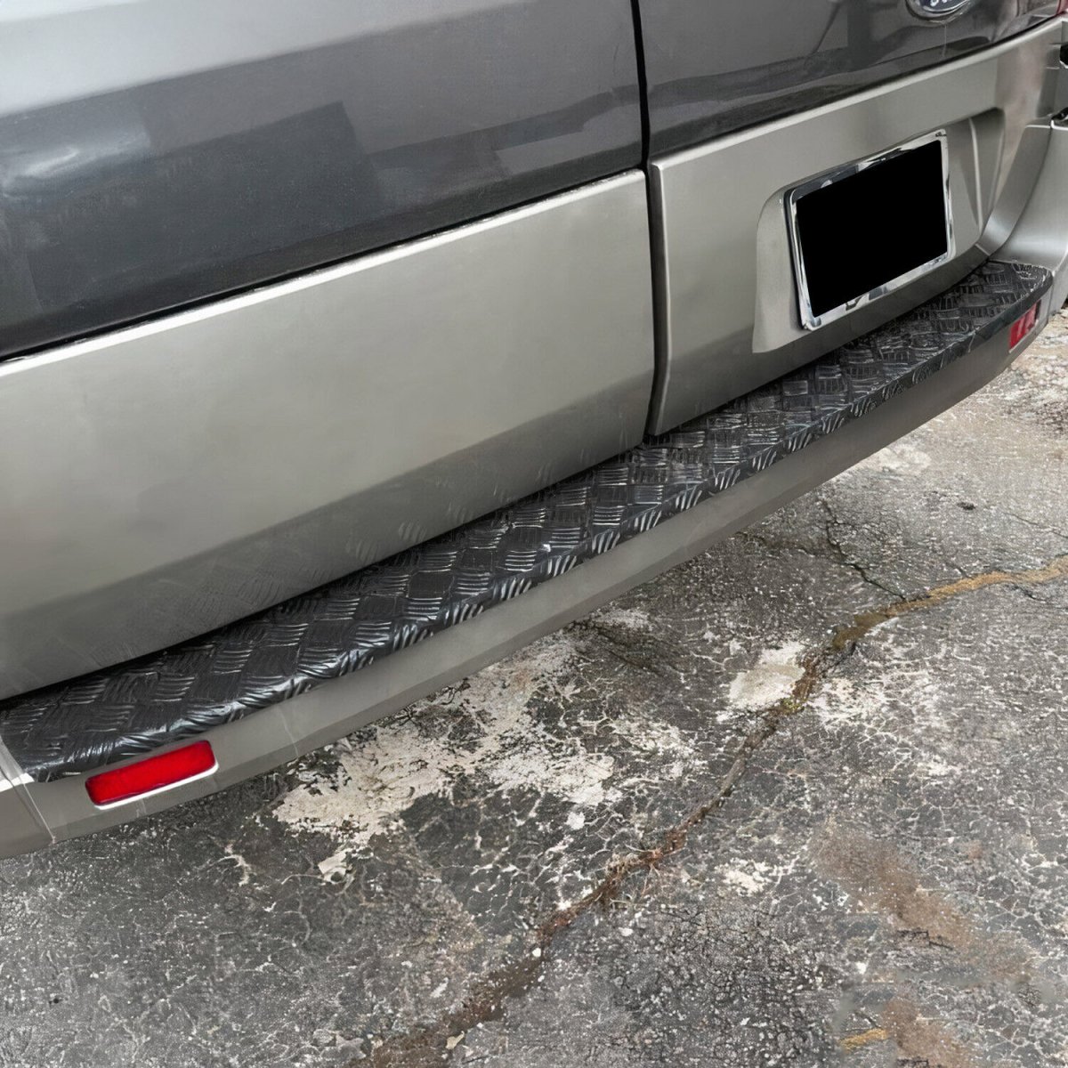 Ford Transit Rear Bumper Sill Cover - Omac - Aluminium - Matte Black - 2015-2025